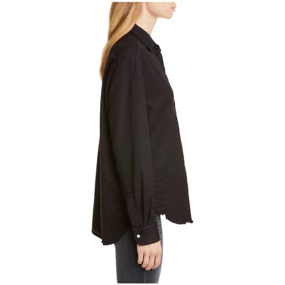 Frank & Eileen NWOT Eileen Woven Button Up in Blackout Stonewashed Denim Size XS - Picture 4 of 13